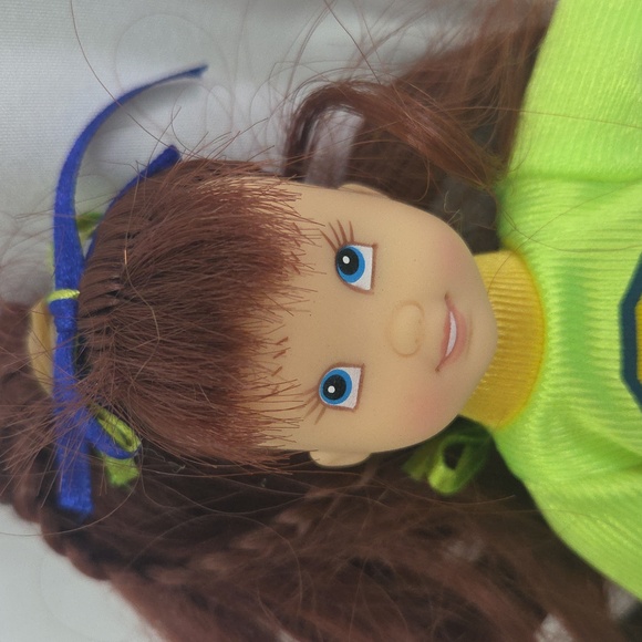 Cheerleader Doll Fishel Toys vintage 1990s vinyl face neon Green 8" - Picture 6 of 12